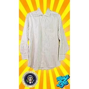 Donald J. Trump Signature Collection Shirt Men's 15.5 32/33 Striped Button Up